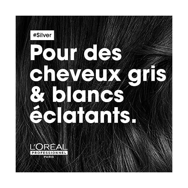 L’Oréal Professionnel, Routine Silver Blondifier pour Cheveux Gris à Blancs, Abîmés par les Décolorations, Shampoing Déjaunis