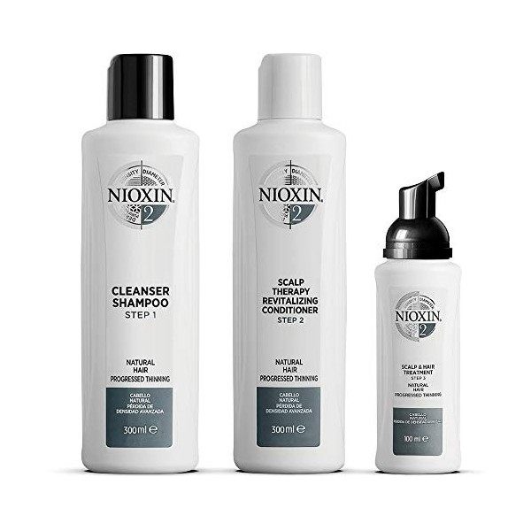 NIOXIN Kit 3 Etapes Soin pour Cheveux Naturels avec Perte de Densité Progressive Système 2, 1 Unité