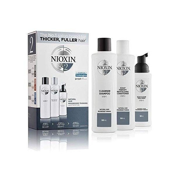 NIOXIN Kit 3 Etapes Soin pour Cheveux Naturels avec Perte de Densité Progressive Système 2, 1 Unité