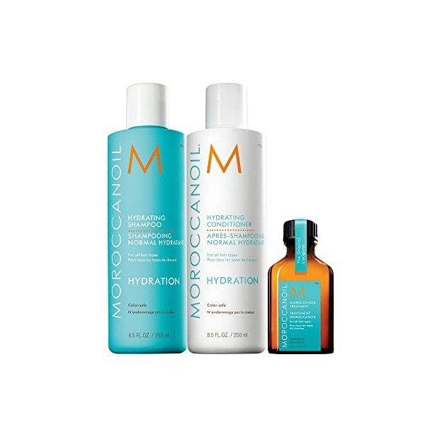 Trio Soin Original 25ml, Shampooing et Après-shampooing Hydratants 250ml Moroccanoil