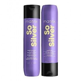 Matrix | Duo So Silver | Shampoing + Après-Shampoing | Pour Cheveux Gris Et Blancs | Anti-Reflets Jaunes + Soigne | 300ml + 3