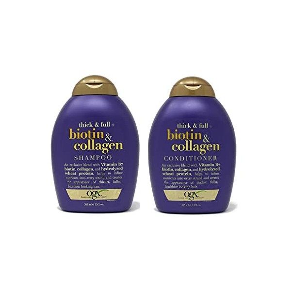 Organix Thick and Full Biotin and Collagen, DUO Set Shampoing + Conditionneur, 13 Ounce, 1 chaque par OGX by OGX