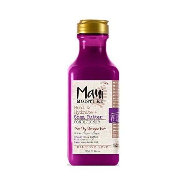 Maui Moisture Lot de 2 produits avec shampoing hydratant au beurre de karité de 385 ml et après-shampoing hydratant au beurre