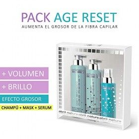 abril et nature - Pack Cadeau Ligne Age Reset - Cheveux Fins et Très Fins - Contient Shampoing, Masque Hydratant et Sérum pou