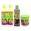 Africas Best Kids Organic - Lot de 4 soins capillaires - 2 lotions démêlantes hydratantes/1 shampoing soin Ultimate Moisture