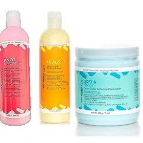 Aunt Jackies Filles! Nettoyer, état & Hydrater Trio Set Produits pour filles avec Fabuleux Boucles & Ruban