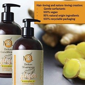 NGGL Vegan Detoxifying and purifying Premium Hair Spa with 100% natural Lemon oil and Ginger extract. Shampoo 500ml and Condi