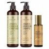 Kit soins quotidiens nourrissants huile d’argan MagiForet, shampooing 500ml + après-shampooing 500ml +sérum 100ml, sans sulfa