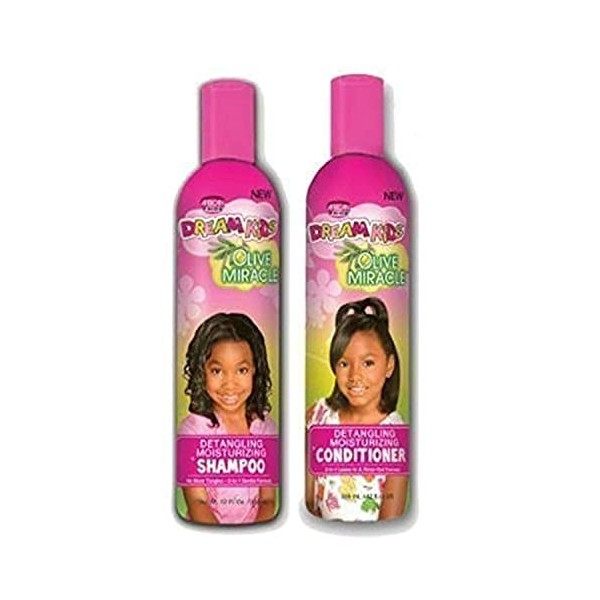 African Pride Dream Kids Olive Miracle Shampoing hydratant et après-shampoing démêlant - 355 ml