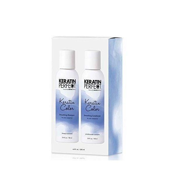 Keratin Perfect - Keratin Color Duo - Shampooing et Après-Shampooing Lissants - Pour Cheveux Colorés - Mélange Unique de Prot