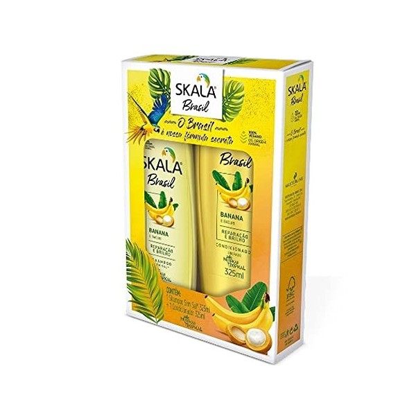 Kit de shampooing + banane et conditionneur de Bacuri Skala Brasil - 650 ml Skala Kit Shampoo + Condicionador Banana e Bacuri