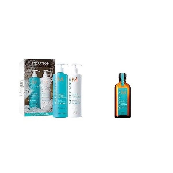 Moroccanoil Duo Shampooing et Après-Shampooing Hydrate 500 ml & Soin Moroccanoil Original