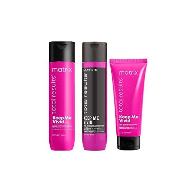 Matrix | Trio Keep Me Vivid | Shampoing + Après-Shampoing + Baume | Pour Cheveux Colorés Et Fragilisés | Protège + Fortifie |