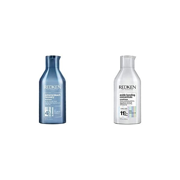 Redken Shampoing Extreme Bleach Recovery | Shampoing fortifiant qui nettoie et répare les cheveux fragilisés | 300 ml & Après