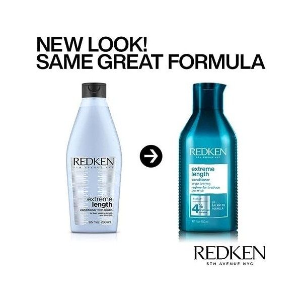 Redken Shampoing Extreme Long 300 ml, après-shampoing 300 ml et scellant 150 ml