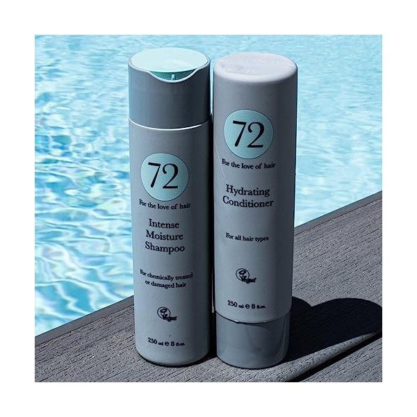 72 Hair Duo Hydratation intense, libre de cruauté et végan shampooing et après-shampooing, 500 ml