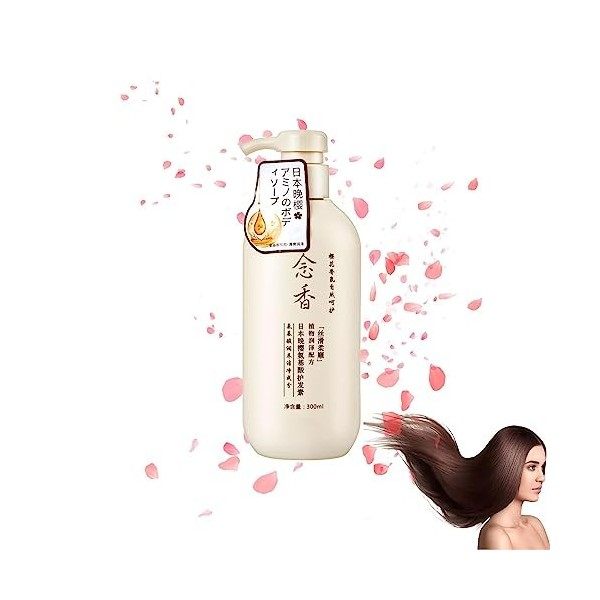 Shampooing japonais Sakura, shampooing japonais Sakura pour la perte de cheveux, shampooing et revitalisant japonais, shampoo