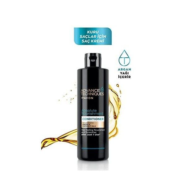 Avon Advance Techniques Absolute Nourishment Ensemble shampoing et après-shampoing aux huiles de noix de coco et dargan 250 