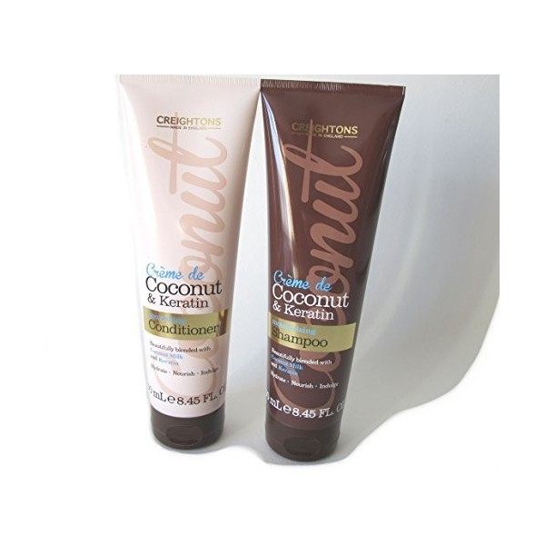 Shampooing et après-shampooing Creightons Crème de Coco et Kératine, 2 x 250 ml