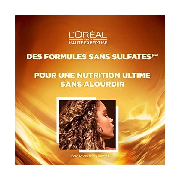 LOréal Paris Pure Riche Shampooing Sans Sulfate à lHuile de Caméline - Nutrition et Réparation - Cheveux Desséchés, Vanille