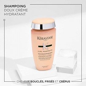 Kérastase, Curl Manifesto, Shampoing Hydratant Doux pour Cheveux Bouclés, Frisés & Crépus, Bain Hydratation Douceur, 250 ml