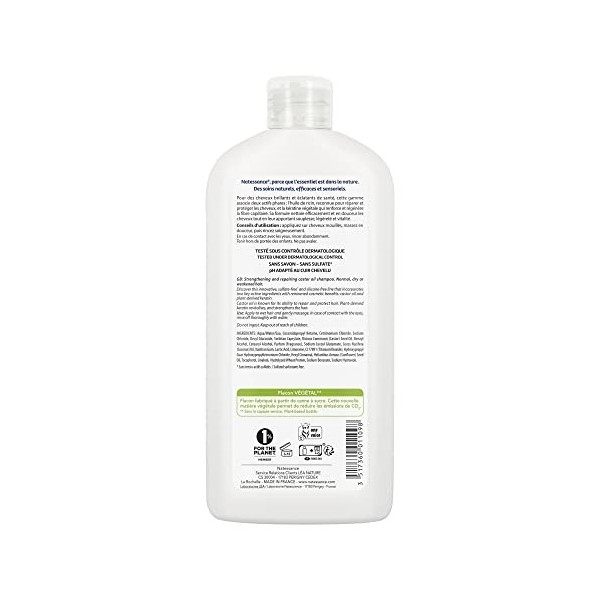 Natessance - Shampooing Réparateur Fortifiant - Ricin & Kératine Végétale - Flacon 100% Végétal - 500 ml