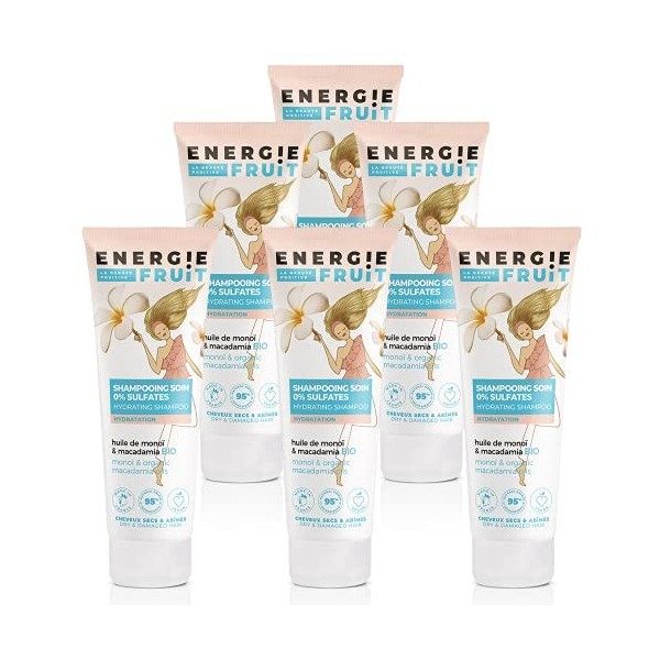 ENERGIE FRUIT | Shampoing sans Sulfate | Monoï & Macadamia BIO | Cheveux Secs Abimés | Vegan | 250 ml Shampooings