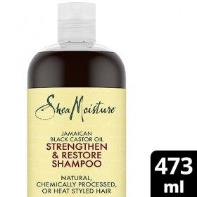 Shea Moisture Shampooing Fortifiant et Revitalisant Huile de Ricin Noir de Jamaïque pour cheveux abîmés et traités chimiqueme