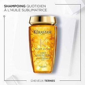 Kérastase, Elixir Ultime, Shampoing Brillance Nourrissant & Hydratant, Pour Cheveux Secs & Ternes, Bain Elixir Ultime, 250 ml