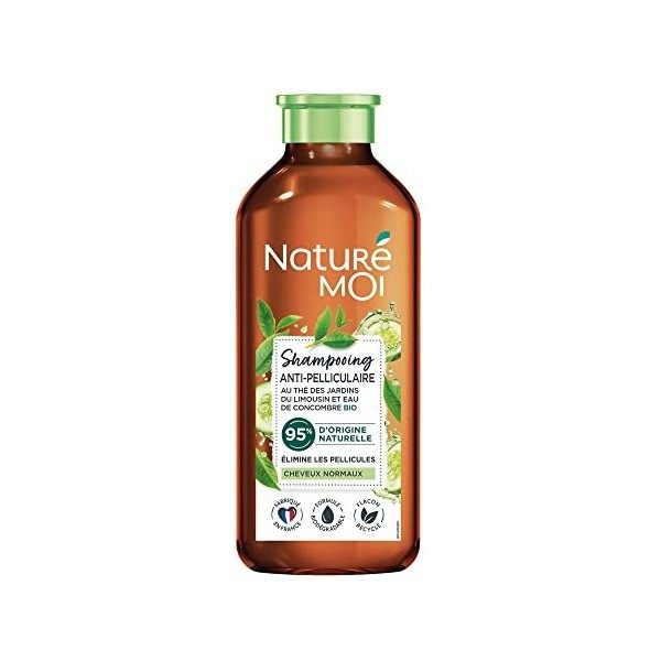 Naturé Moi - Shampooing Antipelliculaire - Cheveux Normaux - Shampooing Sans Sulfate - Soin des Cheveux Pellicules - Thé, Eau