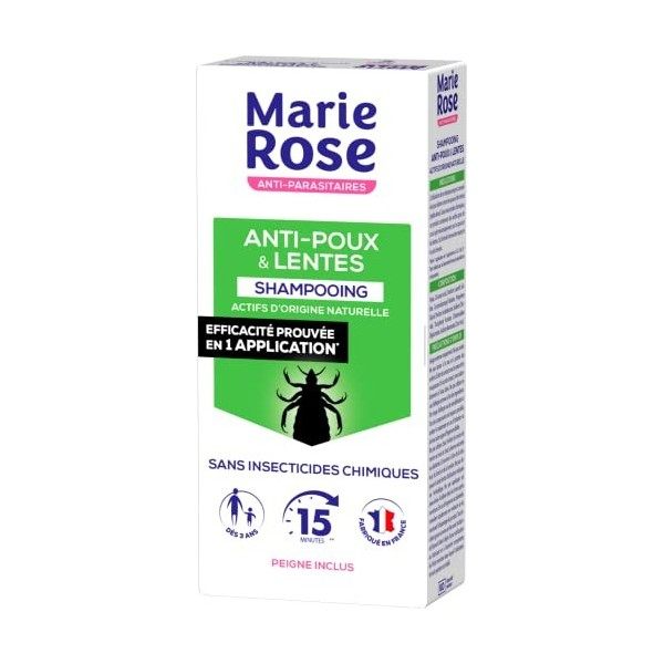 Marie Rose Shampoing Anti Poux/Lentes Format, Incolore, 125 ml Lot de 1 