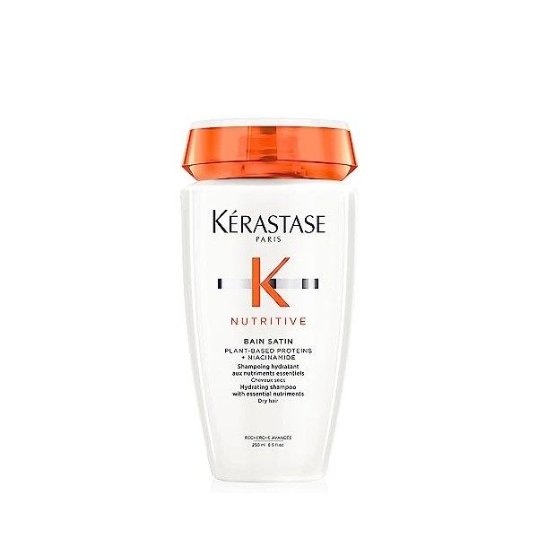 Kérastase, Nutritive, Shampoing Hydratant, Pour Cheveux Secs Fins à Moyens, Bain Satin, 250 ml