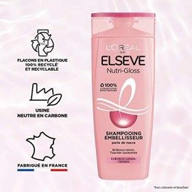 LOréal Paris Elseve Nutri-Gloss Shampoing Embellisseur Brillance pour Cheveux Ternes 1 Unité