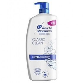 Head & Shoulders Classic Clean Shampooing Anti-Pelliculaire pour Homme avec Pompe, Démangeaisons et Cuir Chevelu Sec - Soin d
