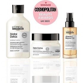 L’Oréal Professionnel, Routine Anti-Métal pour Cheveux Abîmés & Cassants, Colorés ou Naturels, Shampoing Detoxifiant + Masque