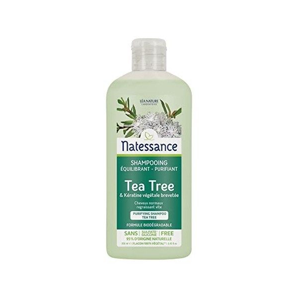 Natessance - Shampooing Purifiant - Tea Tree & Kératine Végétale - Flacon 100% Végétal - 250 ml