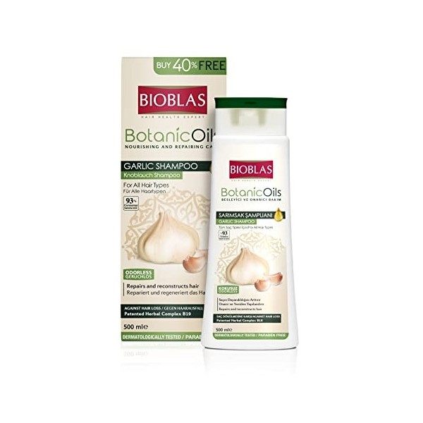 Shampooing à lail 500 ml Bioblas, Inodore, Anti-perte de cheveux Femmes et Hommes
