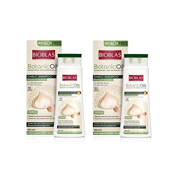 Shampooing à lail 500 ml Bioblas, Inodore, Anti-perte de cheveux Femmes et Hommes
