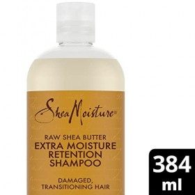 SHEA MOISTURE Shampooing Hydratant et Fortifiant Beurre de Karité Brut, pour cheveux abîmés et en transition, Fortifie et Ret