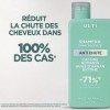 Ulti Paris Shampooing Anti chute - sans sulfate - 300ml - Caféine Romarin Huile dargan Biotine - 71% de réduction de chute -