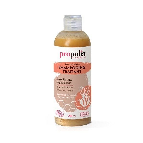 PROPOLIA - Bio - Shampoing Traitant - Propolis / Miel / Argile / Cade - Purifie et Apaise - Adapté pour les cuirs chevelus ir