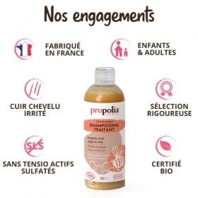 PROPOLIA - Bio - Shampoing Traitant - Propolis / Miel / Argile / Cade - Purifie et Apaise - Adapté pour les cuirs chevelus ir