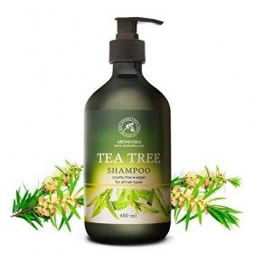 Shampoing avec Huile Essentielle Arbre à Thé 480ml - Antipelliculaire - Extrait Damla & de Romarin pour la Croissance & le V
