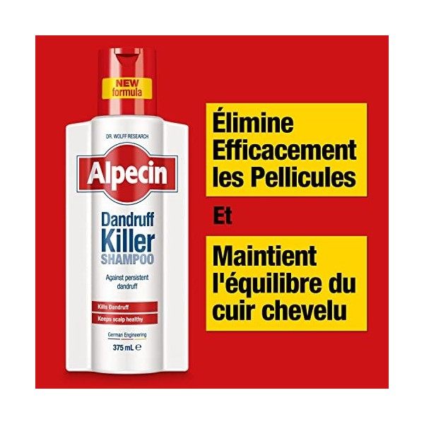 Alpecin Dandruff Killer Shampooing Antipelliculaire 375ml | Élimine et Prévient Efficacement les Pellicules
