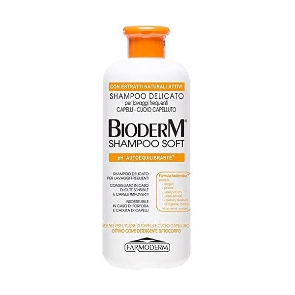 Bioderm Shampoo Soft - Shampooing Cuir Chevelu Sensible | Traitement Antipelliculaire et Dermatite Séborrhéique | Shampoing H