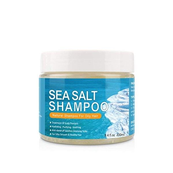 Tixiyu Psoriasis Shampooing antipelliculaire au sel de mer, traitement des cheveux pour le cuir chevelu, le psoriasis, les dé