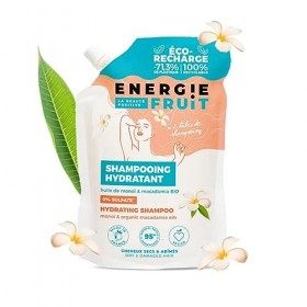 Energie Fruit, Eco Recharge Shampooing Sans Sulfate - Cheveux Abimés, Monoï & Huile De Macadamia Bio, Vegan, 500ml