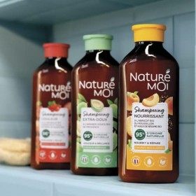 Naturé moi - Éco-recharge Shampooing Nourrissant Soin Cheveux Secs et Abîmés Nourrit Répare Abricot Huile de Sésame Bio 95% d