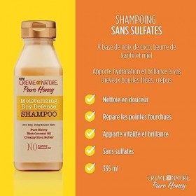 Creme of Nature, Pure Honey, Shampoing Nourrissant à base de noix de coco, beurre de karité et miel, pour Cheveux Bouclés Fri