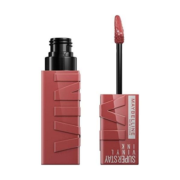 Maybelline New-York - Rouge à Lèvres Liquide - Effet Vinyl Brillant - Longue Tenue - SuperStay Vinyl Ink Nude Shock - Teinte 